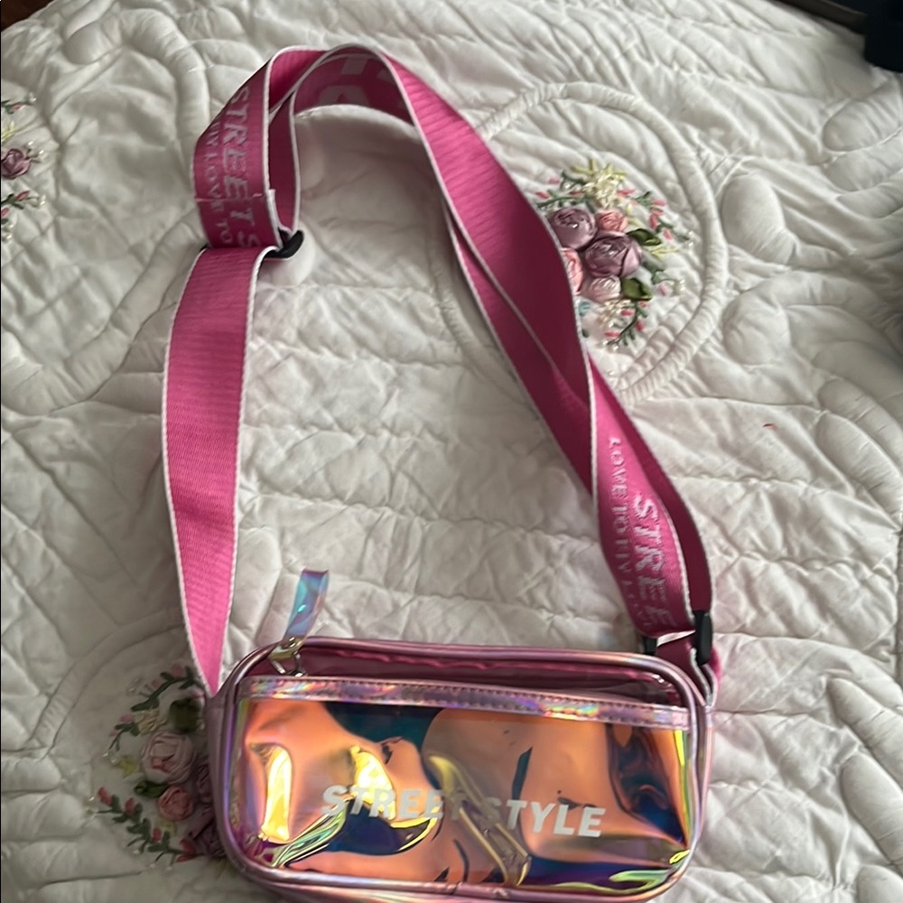 Pink Iridescent Crossbody Bag